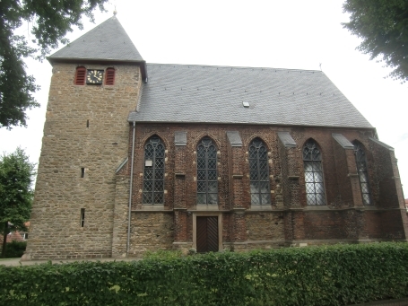 Schermbeck-Gahlen : Kirchstraße ( am Mühlenteich ), Evang. Kirche Gahlen